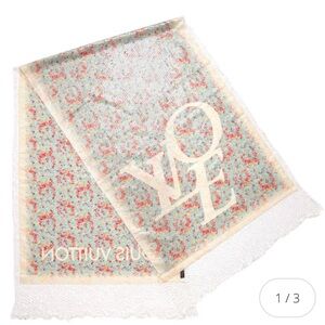 LOUIS VUITTON COTTON SEQUIN 'LOVE' FLORAL STOLE